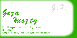 geza huszty business card