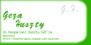 geza huszty business card